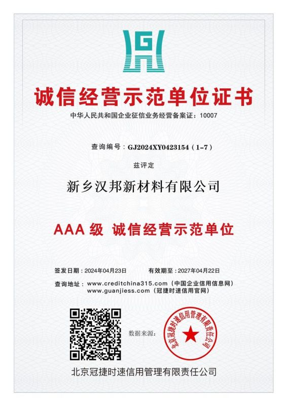 誠(chéng)信經(jīng)營(yíng)示范單位證書